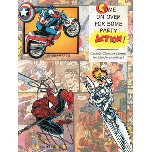 Marvel Heroes Vintage 1996 Invitations w/ Envelopes (8ct)
