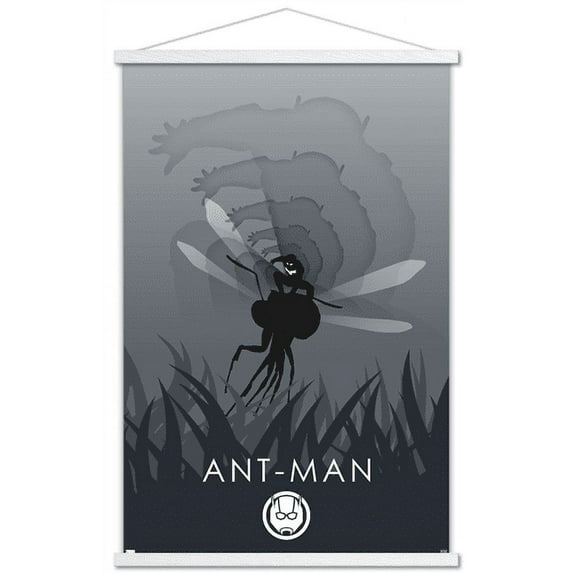 Marvel Heroic Silhouette - Ant-Man Wall Poster with Wooden Magnetic Frame, 22.375" x 34"