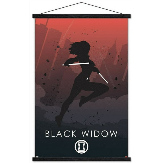 Marvel Heroic Silhouette - Black Widow Wall Poster with Magnetic Frame, 22.375" x 34"