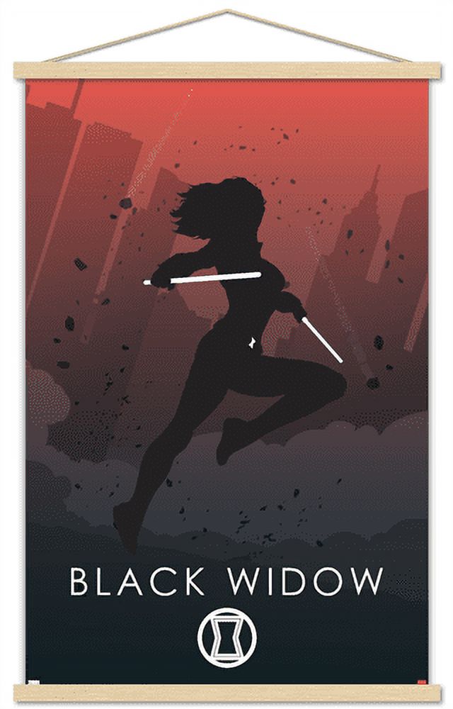 Marvel Heroic Silhouette - Black Widow Wall Poster with Wooden Magnetic Frame, 22.375" x 34"