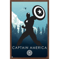 Marvel Heroic Silhouette - Captain America Wall Poster, 22.375" x 34", Framed