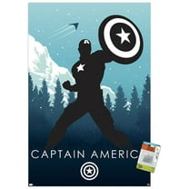Marvel Heroic Silhouette - Captain America Wall Poster with Pushpins, 22.375" x 34"
