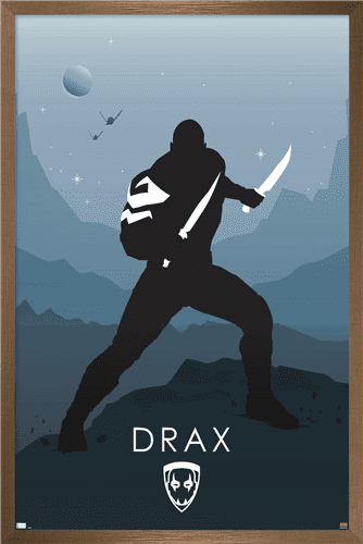 Marvel Heroic Silhouette - Drax Wall Poster, 14.725" x 22.375", Framed
