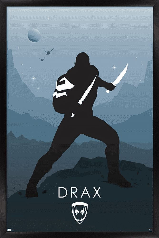 Marvel Heroic Silhouette - Drax Wall Poster, 22.375" x 34", Framed