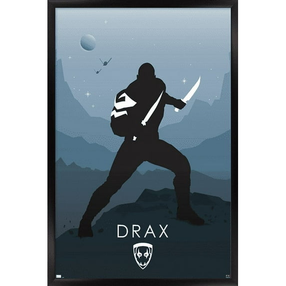 Marvel Heroic Silhouette - Drax Wall Poster, 22.375" x 34", Framed