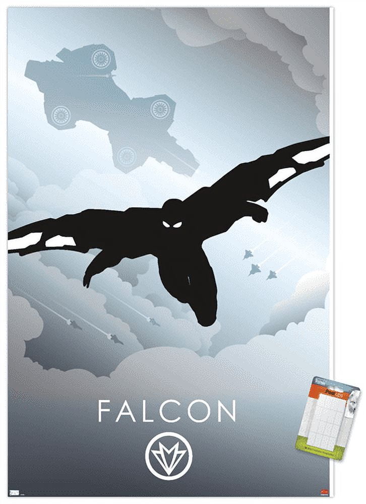 Marvel Heroic Silhouette - Falcon Wall Poster, 14.725" x 22.375"