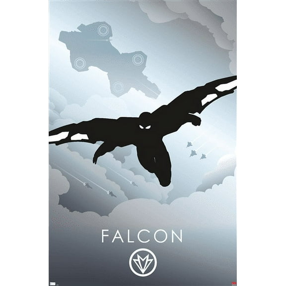 Marvel Heroic Silhouette - Falcon Wall Poster, 22.375" x 34"