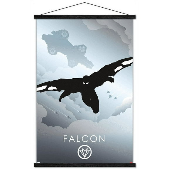 Marvel Heroic Silhouette - Falcon Wall Poster with Magnetic Frame, 22.375" x 34"