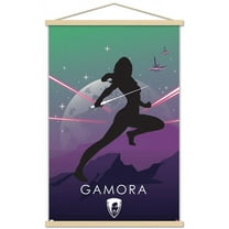 Marvel Heroic Silhouette - Gamora Wall Poster with Wooden Magnetic Frame, 22.375" x 34"