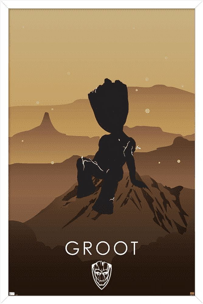 Marvel Heroic Silhouette - Groot Wall Poster, 14.725" x 22.375", Framed
