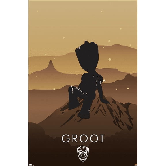 Marvel Heroic Silhouette - Groot Wall Poster, 14.725" x 22.375"