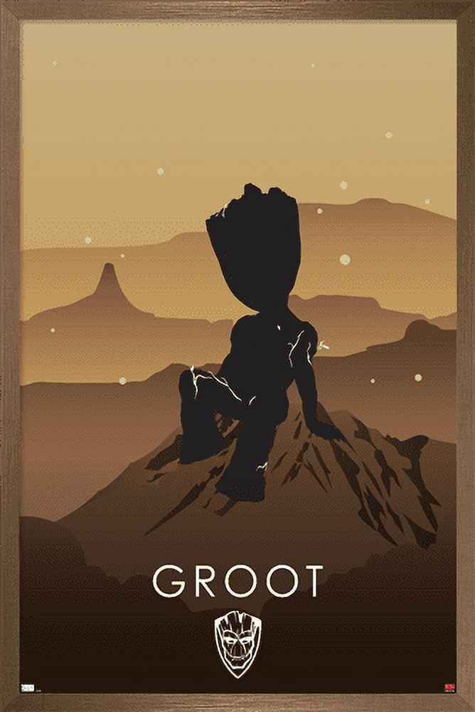 Marvel Heroic Silhouette - Groot Wall Poster, 14.725 x 22.375