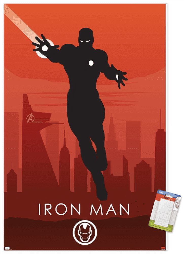 Marvel Heroic Silhouette - Iron Man Wall Poster, 14.725" x 22.375"