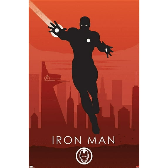 Marvel Heroic Silhouette - Iron Man Wall Poster, 14.725" x 22.375"