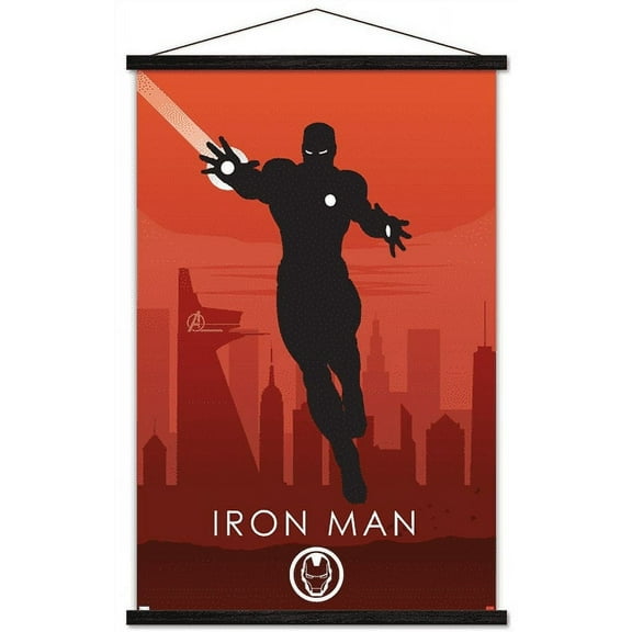 Marvel Heroic Silhouette - Iron Man Wall Poster with Magnetic Frame, 22.375" x 34"