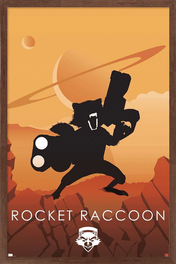 Marvel Heroic Silhouette - Rocket Raccoon Wall Poster, 22.375" x 34", Framed