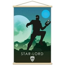Marvel Heroic Silhouette - Star Lord Wall Poster with Wooden Magnetic Frame, 22.375" x 34"