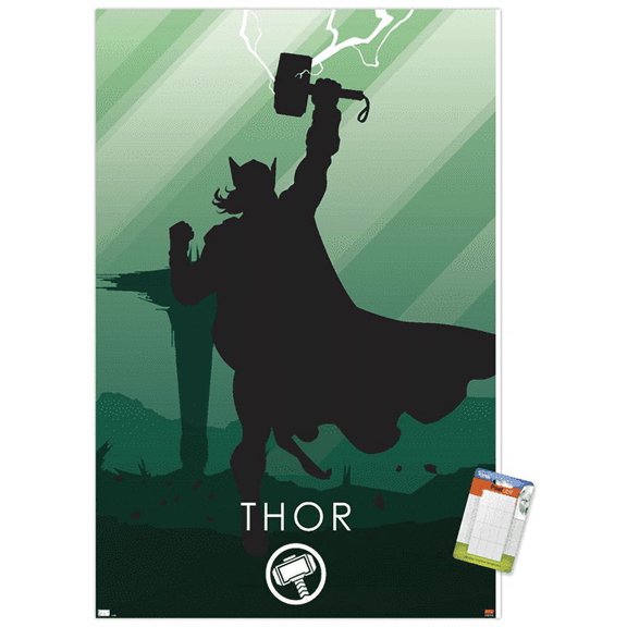 Marvel Heroic Silhouette - Thor Wall Poster, 22.375" x 34"