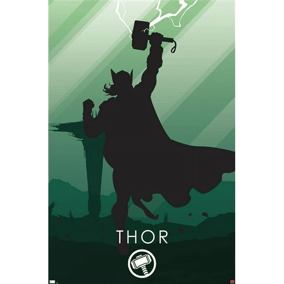 Marvel Heroic Silhouette - Thor Wall Poster, 22.375" x 34"