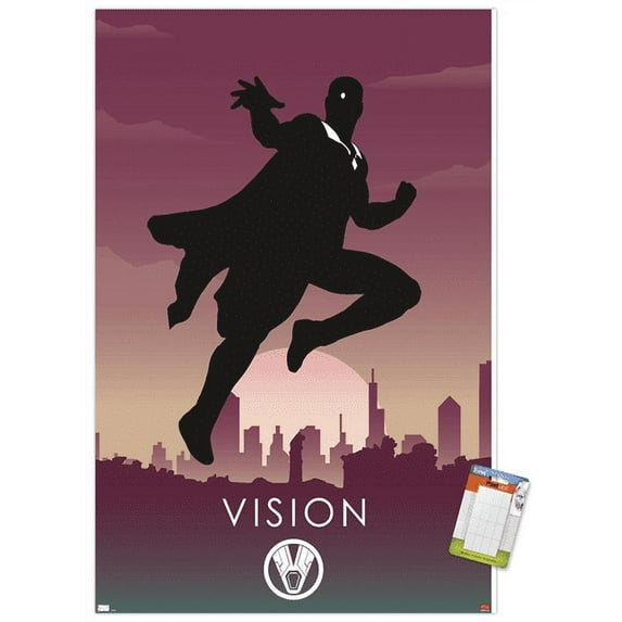 Marvel Heroic Silhouette - Vision Wall Poster, 14.725" x 22.375"