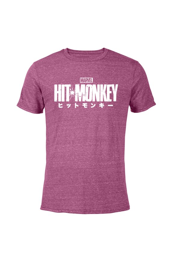 Hit Monkey Logo - Short Sleeve Blended T-Shirt for Adults – Customized-Purple