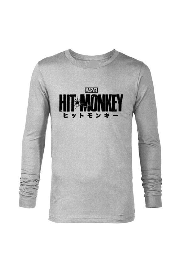 Hit Monkey Logo Yellow - Long Sleeve T-Shirt for Men – Customized-Athletic Heather