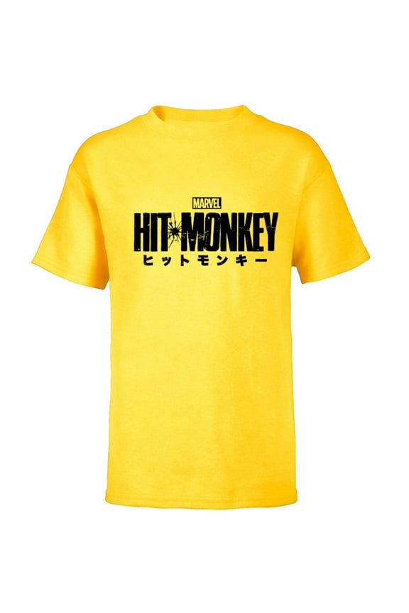 Hit Monkey Logo Yellow - Short Sleeve T-Shirt for Kids – Customized-Yellow