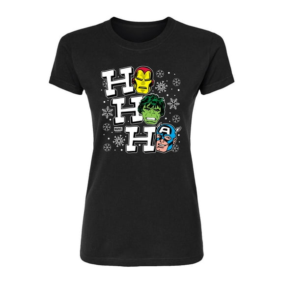 Marvel - Ho Ho Ho Avengers  - Juniors Fitted Short Sleeve Graohic T-Shirt