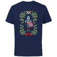 thumbnail image 1 of Marvel Holiday Christmas Avengers Captain America Nutcracker - Short Sleeve Cotton T-Shirt for Adults - Customized-Navy, 1 of 5