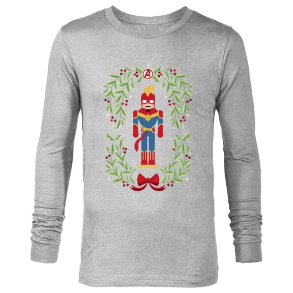 Marvel Holiday Christmas Avengers Captain Marvel Nutcracker - Long Sleeve T-Shirt for Men - Customized-Athletic Heather