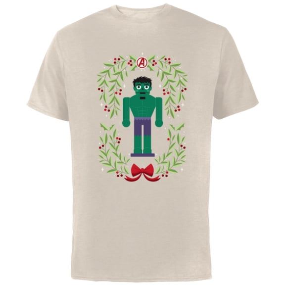 Marvel Holiday Christmas Avengers Holly Hulk Nutcracker - Short Sleeve Cotton T-Shirt for Adults - Customized-Natural