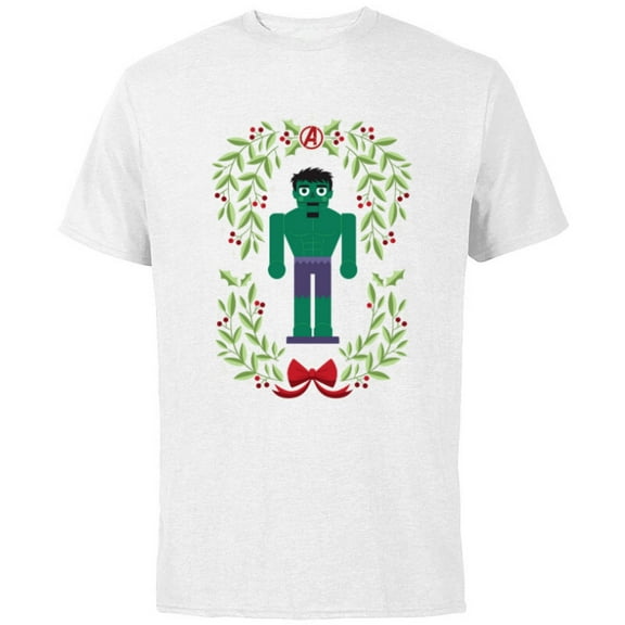 Marvel Holiday Christmas Avengers Holly Hulk Nutcracker - Short Sleeve Cotton T-Shirt for Adults - Customized-White