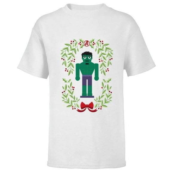 Marvel Holiday Christmas Avengers Holly Hulk Nutcracker - Short Sleeve T-Shirt for Kids - Customized-White