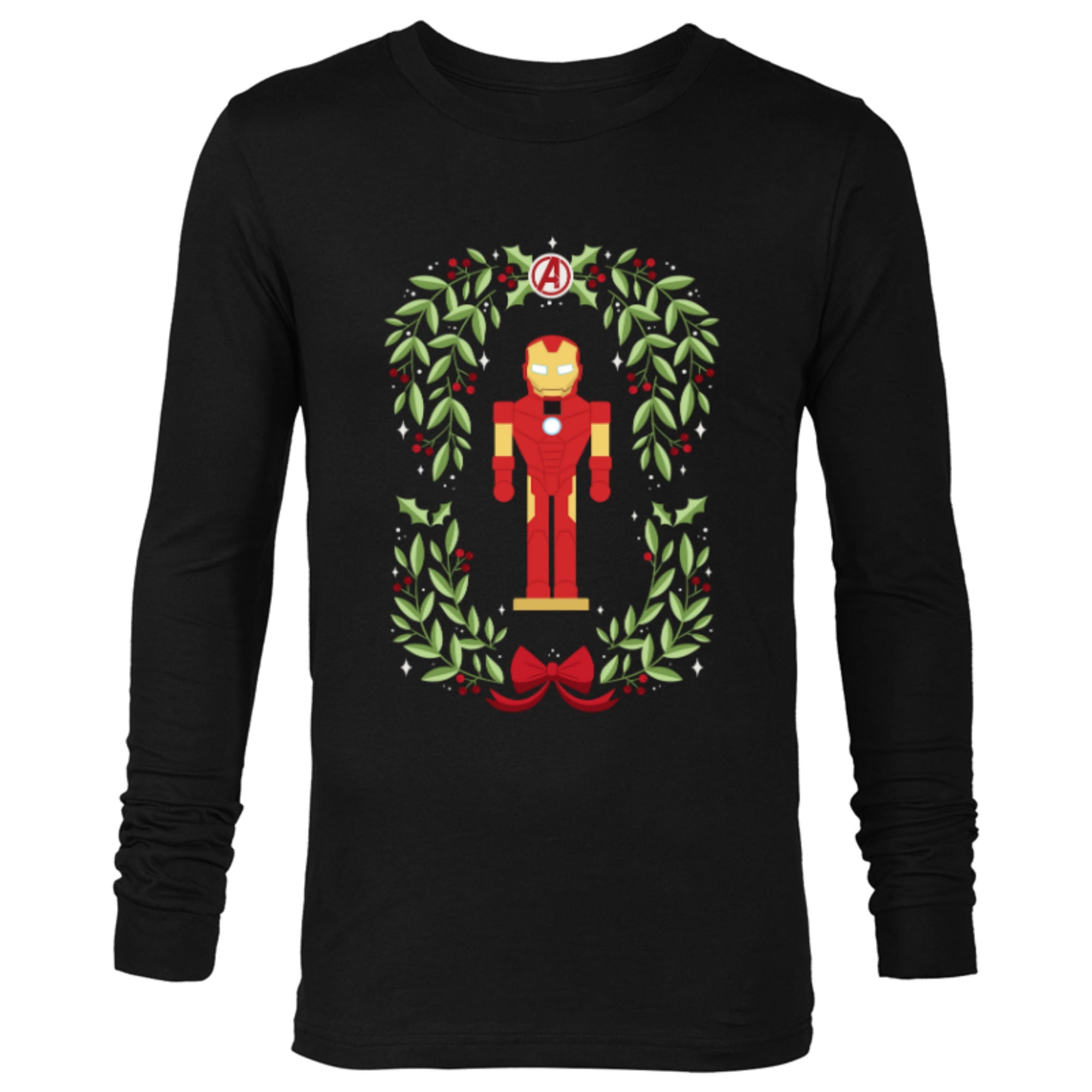 Marvel Holiday Christmas Avengers Holly Iron Man Nutcracker - Long Sleeve T-Shirt for Men - Customized-Black