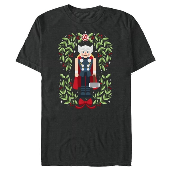 Marvel Holiday Christmas Avengers Holly Thor Nutcracker - Short Sleeve Blended T-Shirt for Adults - Customized-Dark Heather