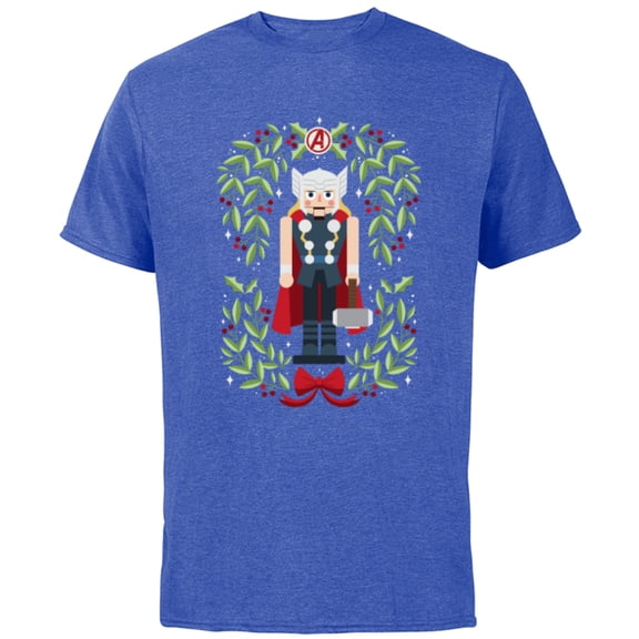 Marvel Holiday Christmas Avengers Holly Thor Nutcracker - Short Sleeve Cotton T-Shirt for Adults - Customized-Royal Heather