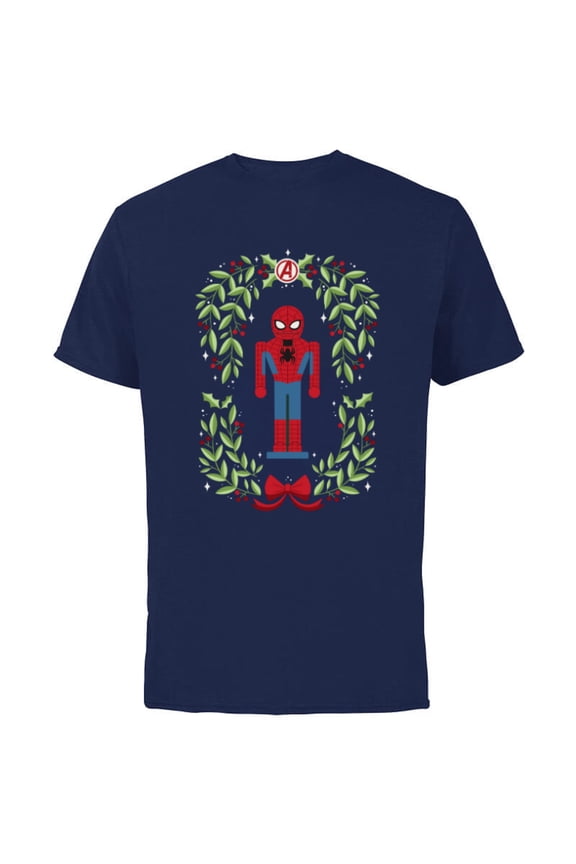 Holiday Christmas Avengers Spider-Man Nutcracker - Short Sleeve Cotton T-Shirt for Adults - Customized-Navy