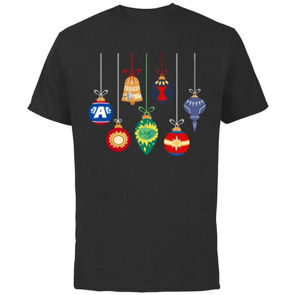 Marvel Holiday Christmas Avengers Team Festive Ornaments - Short Sleeve Cotton T-Shirt for Adults - Customized-Black
