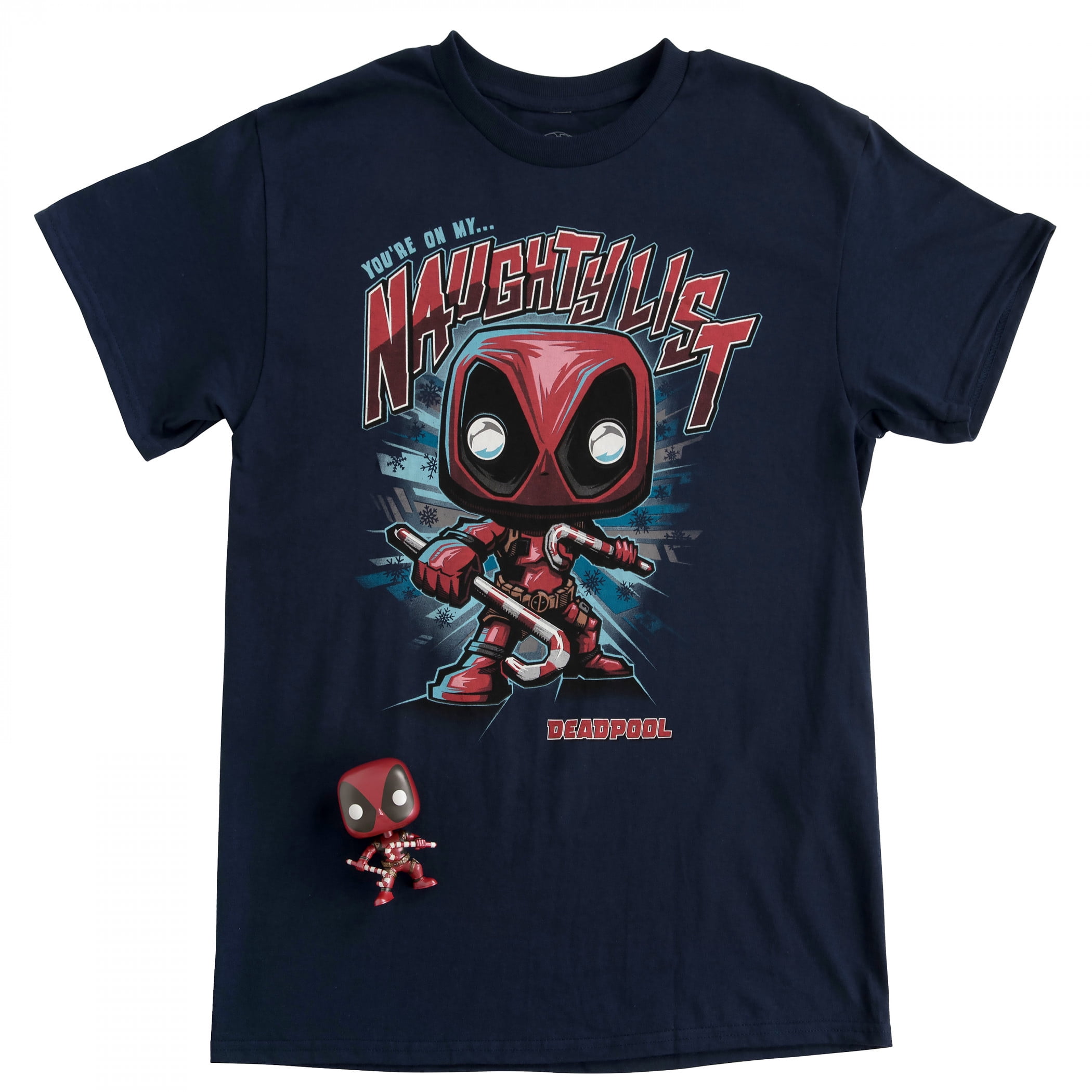 Deadpool Christmas T-Shirt mit Funko Pop Figur