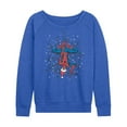 thumbnail image 1 of Marvel - Holiday Lights Spider Man - Women's French Terry Long Sleeve Pullover, 1 of 3