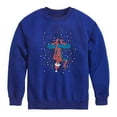 thumbnail image 1 of Marvel - Holiday Lights Spider Man - Youth Crew Fleece Sweatshirt, 1 of 3