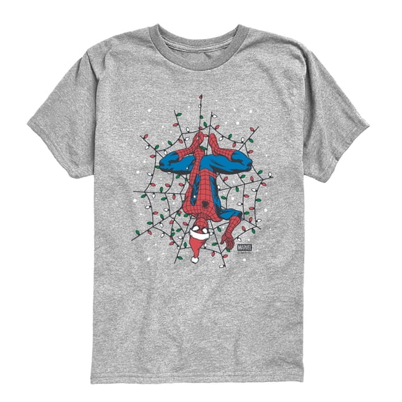 Marvel - Holiday Lights Spider Man - Youth Short Sleeve Graphic T-Shirt