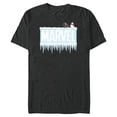 thumbnail image 1 of Marvel Holiday Snow Logo with Rocket Raccoon and Snowman - Short Sleeve Blended T-Shirt for Adults - Customized-Dark Heather, 1 of 5