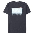 thumbnail image 1 of Marvel Holiday Snow Logo with Rocket Raccoon and Snowman - Short Sleeve Blended T-Shirt for Adults - Customized-Navy Heather, 1 of 5