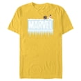 thumbnail image 1 of Marvel Holiday Snow Logo with Rocket Raccoon and Snowman - Short Sleeve Blended T-Shirt for Adults - Customized-Yellow, 1 of 5