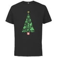 thumbnail image 1 of Marvel Holiday Super Heroes Christmas Tree - Short Sleeve Cotton T-Shirt for Adults - Customized-Black, 1 of 5