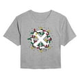 thumbnail image 1 of Marvel - Holiday Xmen Logo - Juniors Cropped Short Sleeve Graphic T-Shirt, 1 of 4