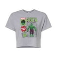 thumbnail image 1 of Marvel Hulk - Action Figure - Juniors Cropped Graphic T-Shirt, 1 of 5
