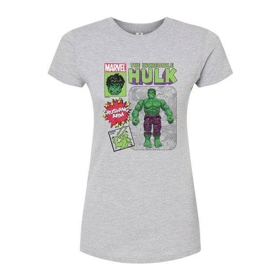 Marvel Hulk - Action Figure - Juniors Fitted Graphic T-Shirt