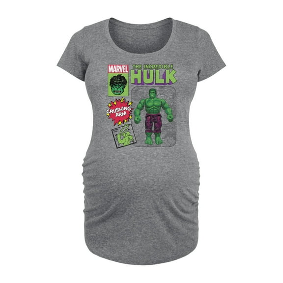 Marvel Hulk - Action Figure - Maternity Scoop Neck Graphic T-Shirt